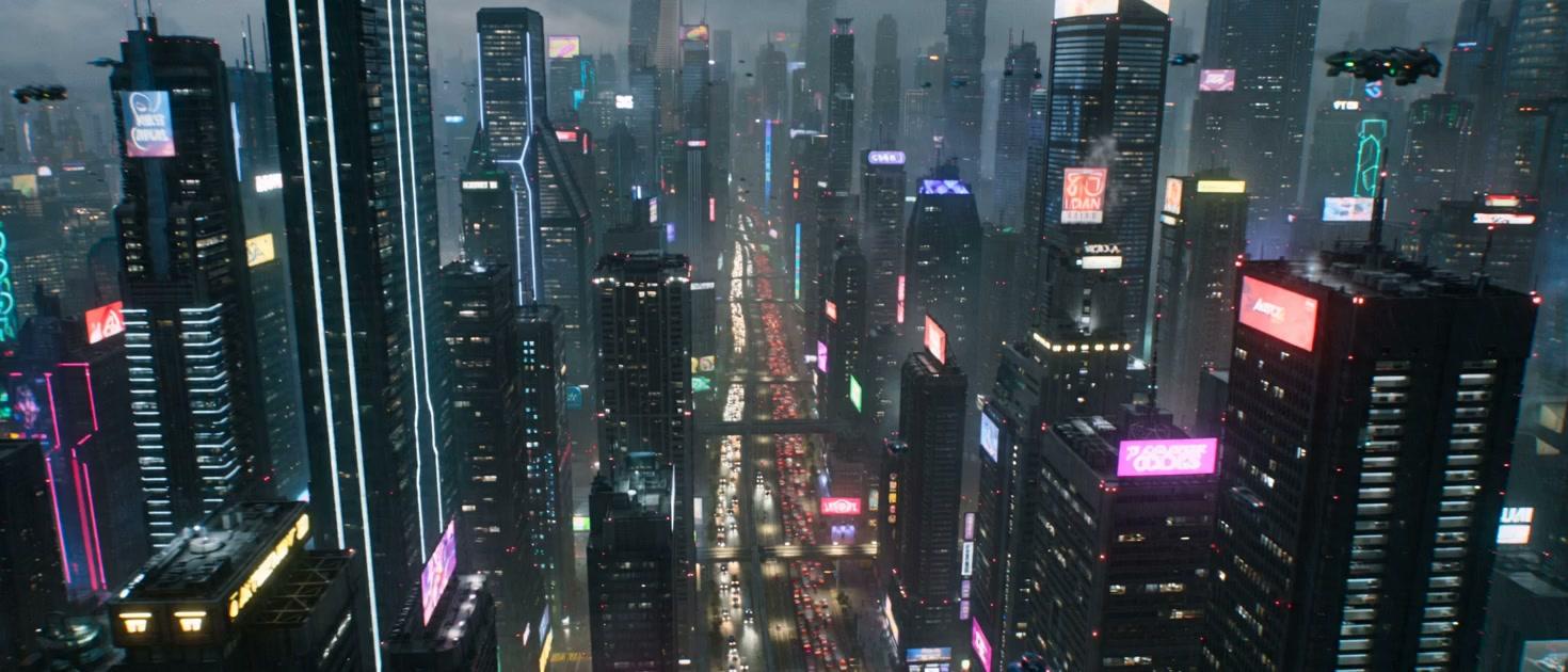 Cyberpunk cityscape